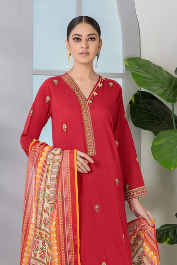 Bonanza Satrangi Red Lawn Suit Aso223p03 Summer Collection 2022 Online Shopping